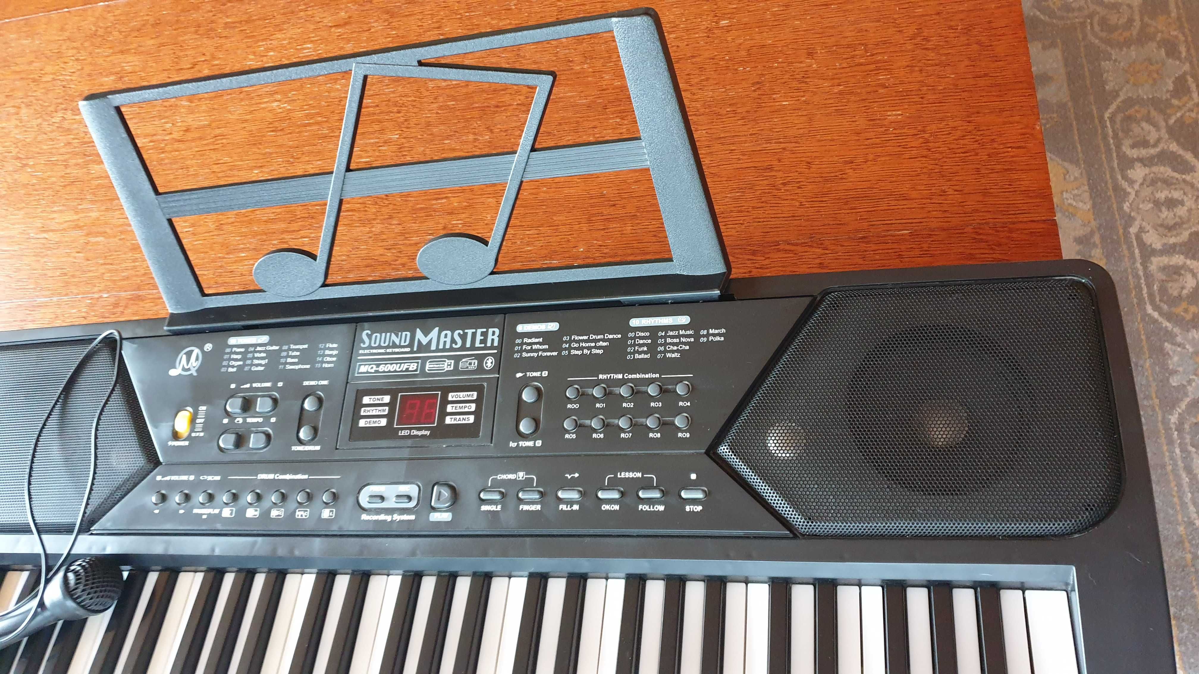 Keyboard Organy z zasilaczem i mikrofonem - MQ-600UFB