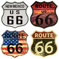 Декоративні Металеві Таблички "Route 66" з Авто та Мото Мотивами