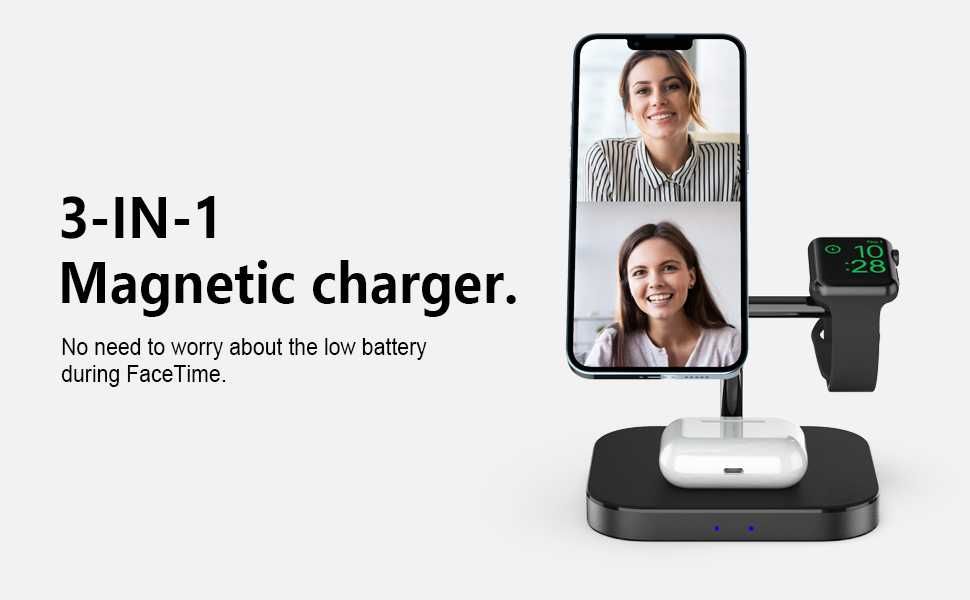 Ładowarka bezprzewodowa 3w1 magnetyczna stacja ładująca iPhone Apple