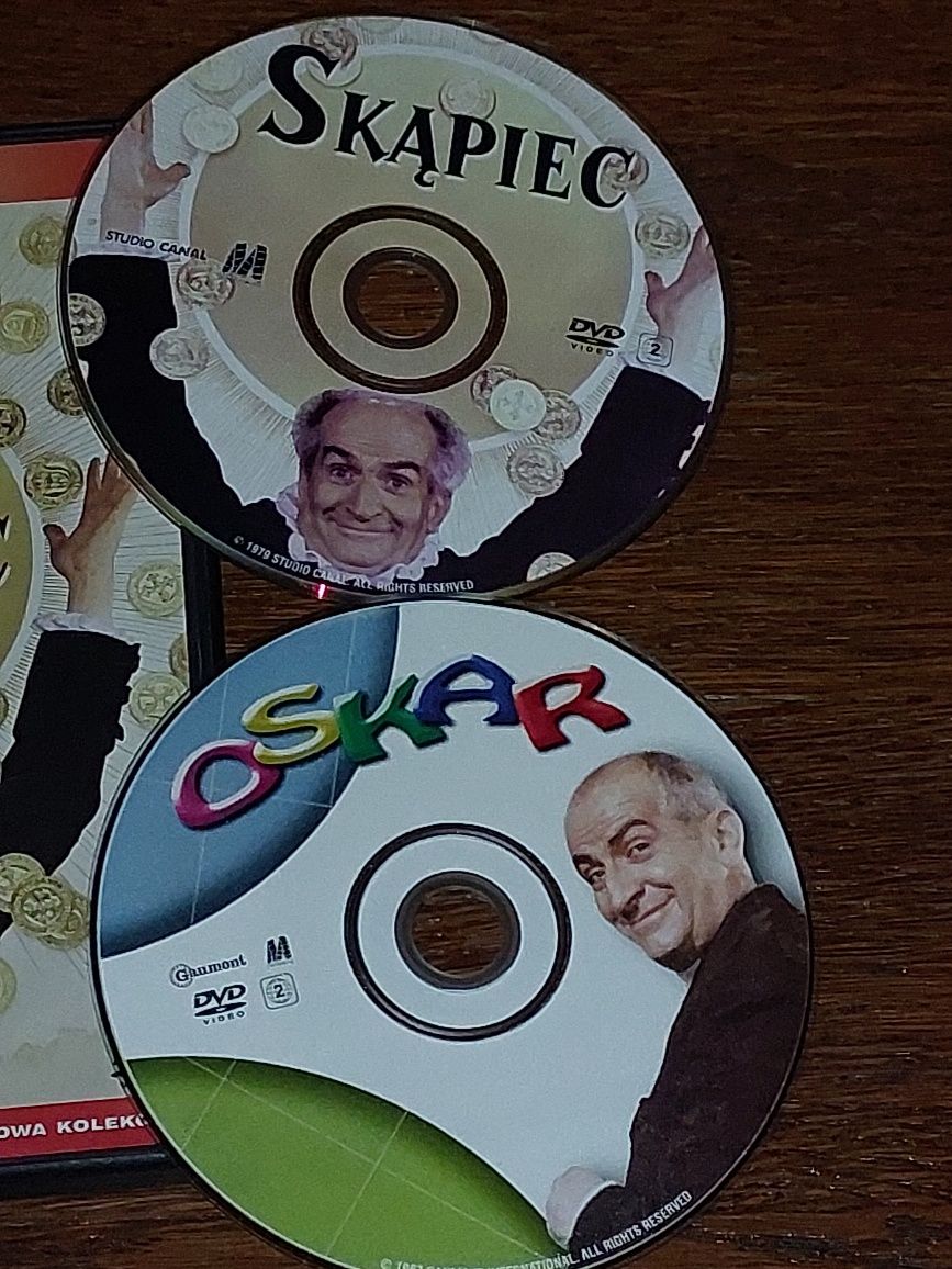 Komedia DVD Louis de Funes OSKAR + SKĄPIEC Moliera 210min 2xDVD =100zł