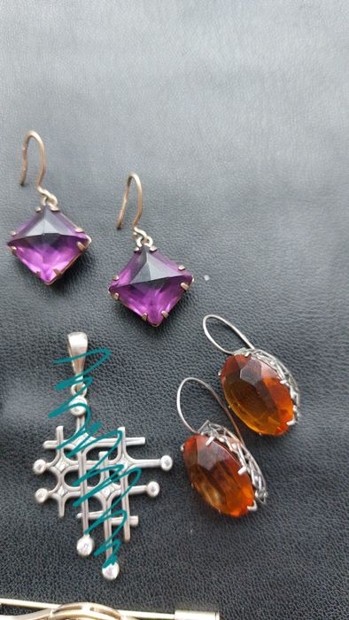 Серьги, кульчики, броши, кулон серебро винтаж