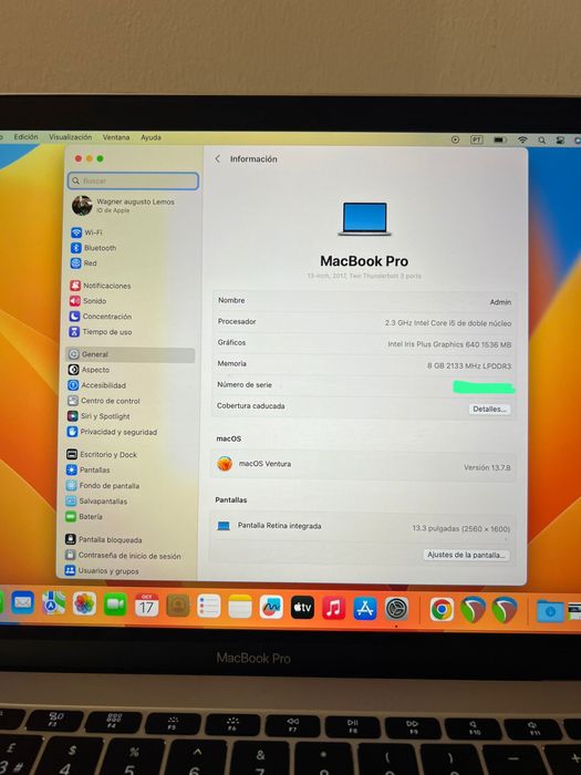 Macbook pro 13 ecrã retina 13