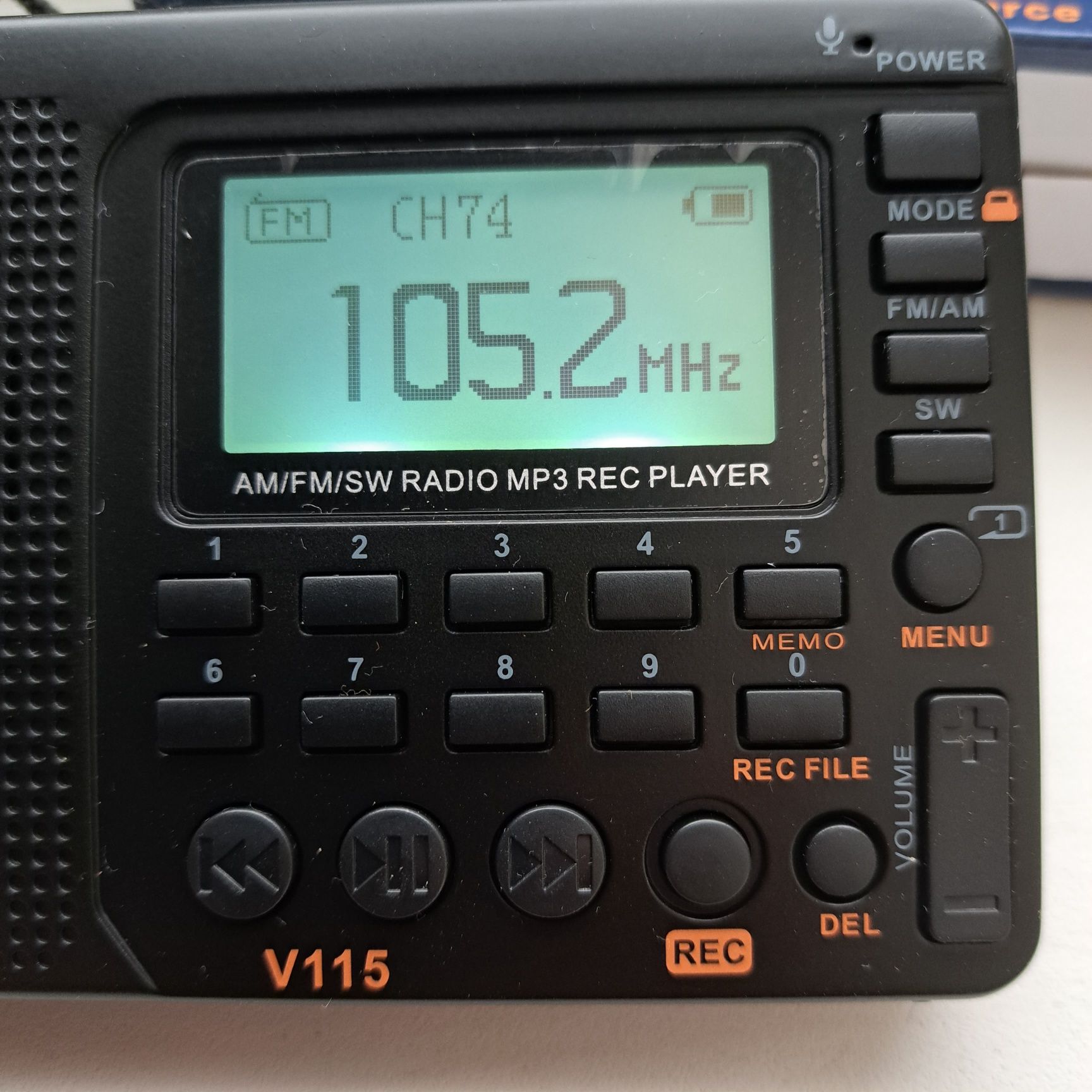 Радиоприемник всеволновой Retekess V115 FM/AM/SW, MP3, type-c