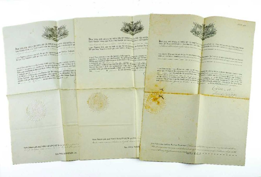 Cartas Antigas Assinadas pelo Rei D. Luís I