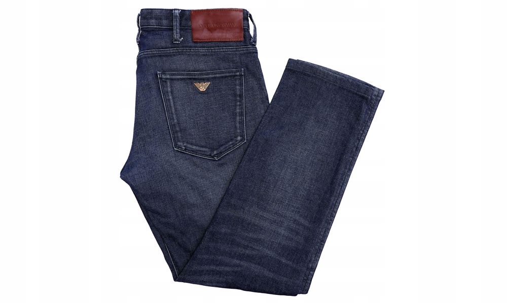 EMPORIO ARMANI | Granatowe Męskie Jeansy 31