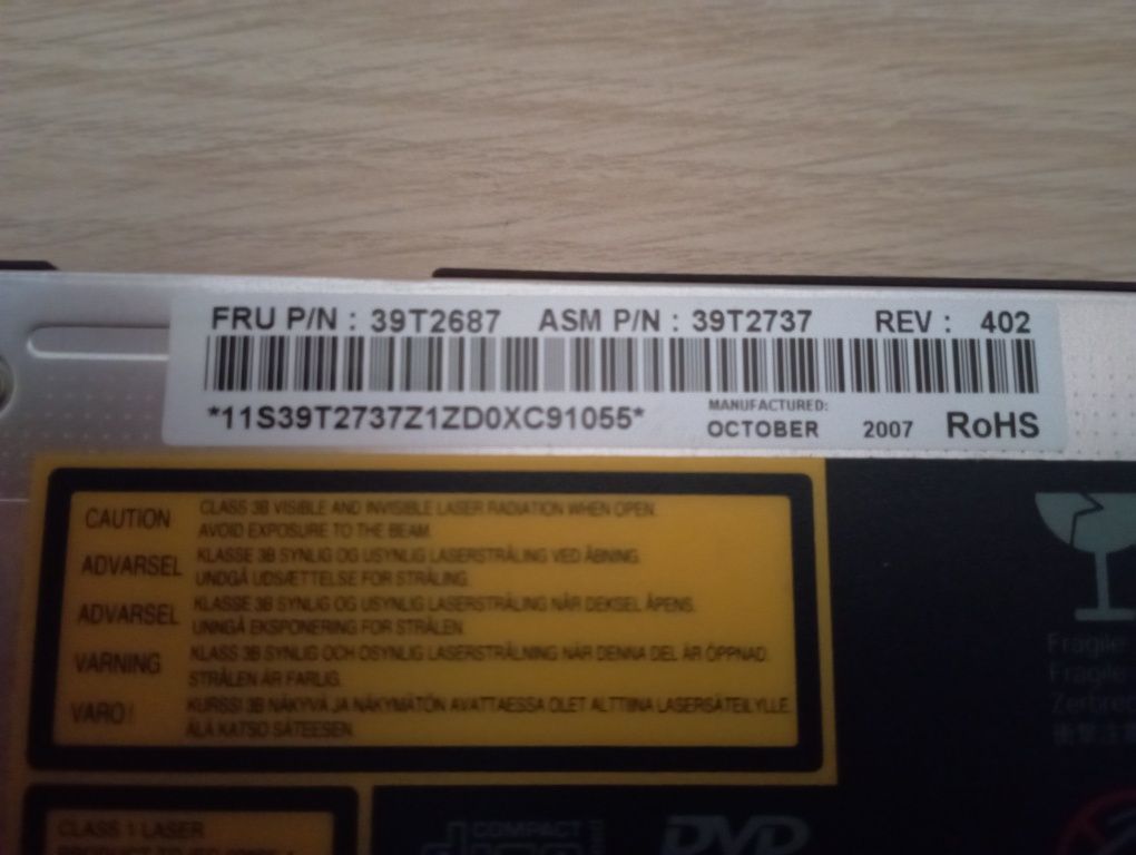 Napęd optyczny / Nagrywarka Lenovo CD-RW DVD 39T2687