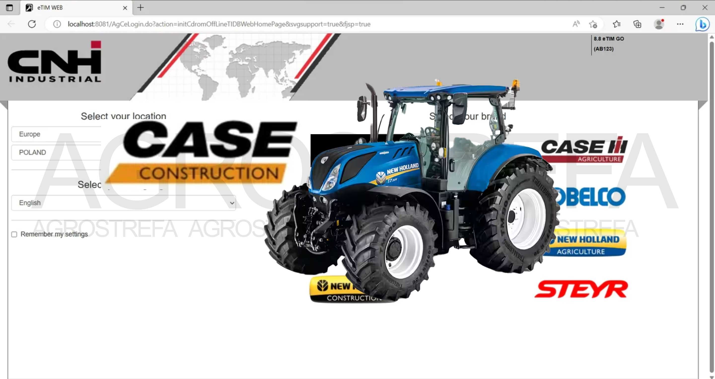 CNH eTIM GO 2023.09 Katalog Części Napraw Case New Holland Maszyny