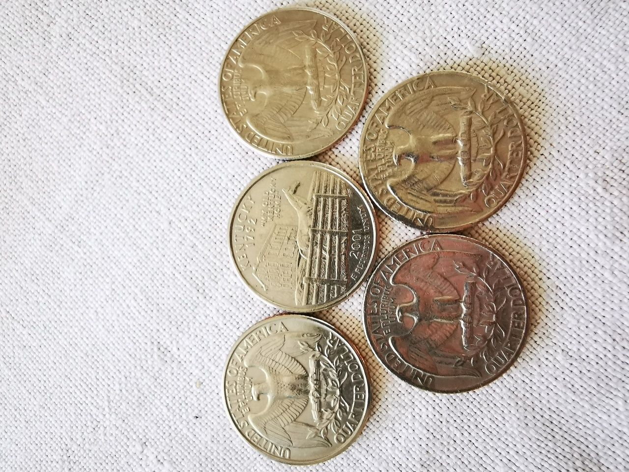 Liberty Quarter Dollar 1972, 1989, 1993, 2001 року.