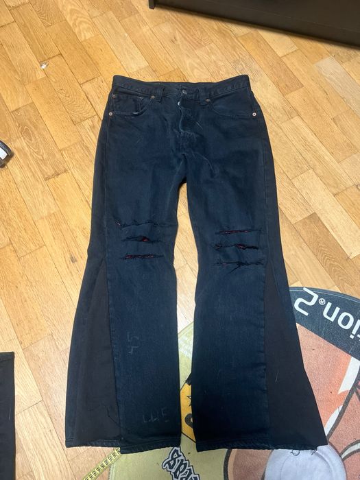 джинсы клеш левайс флейред flared type balenciaga patchwork custom