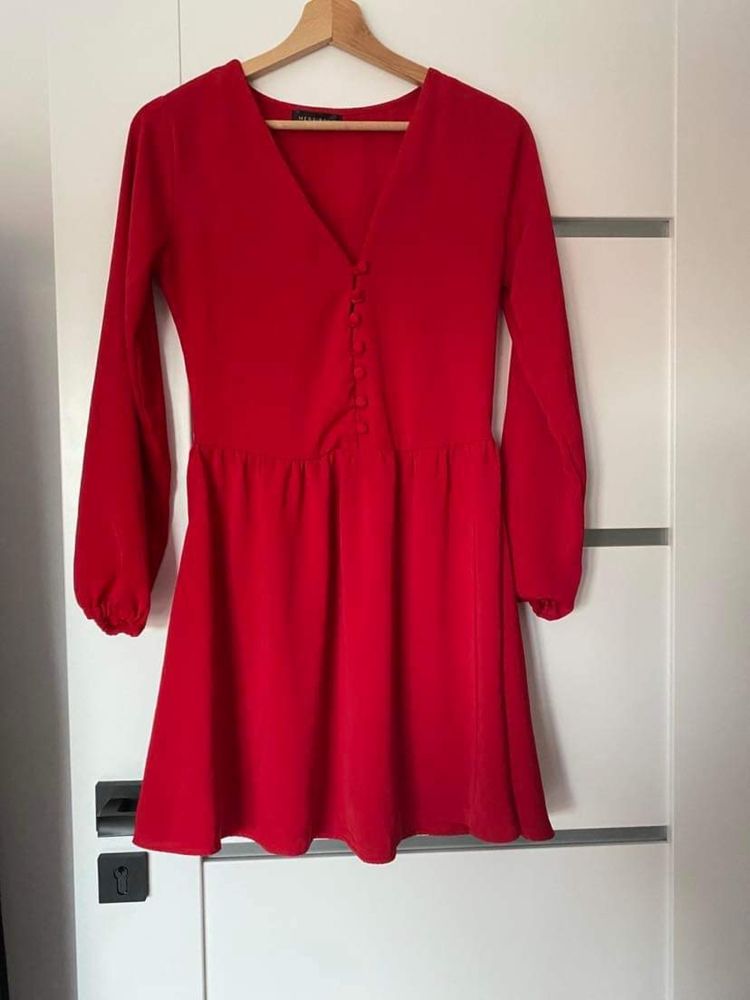 Sukienka czerwona elegancka Merribel Vissavi Święta Sylwester