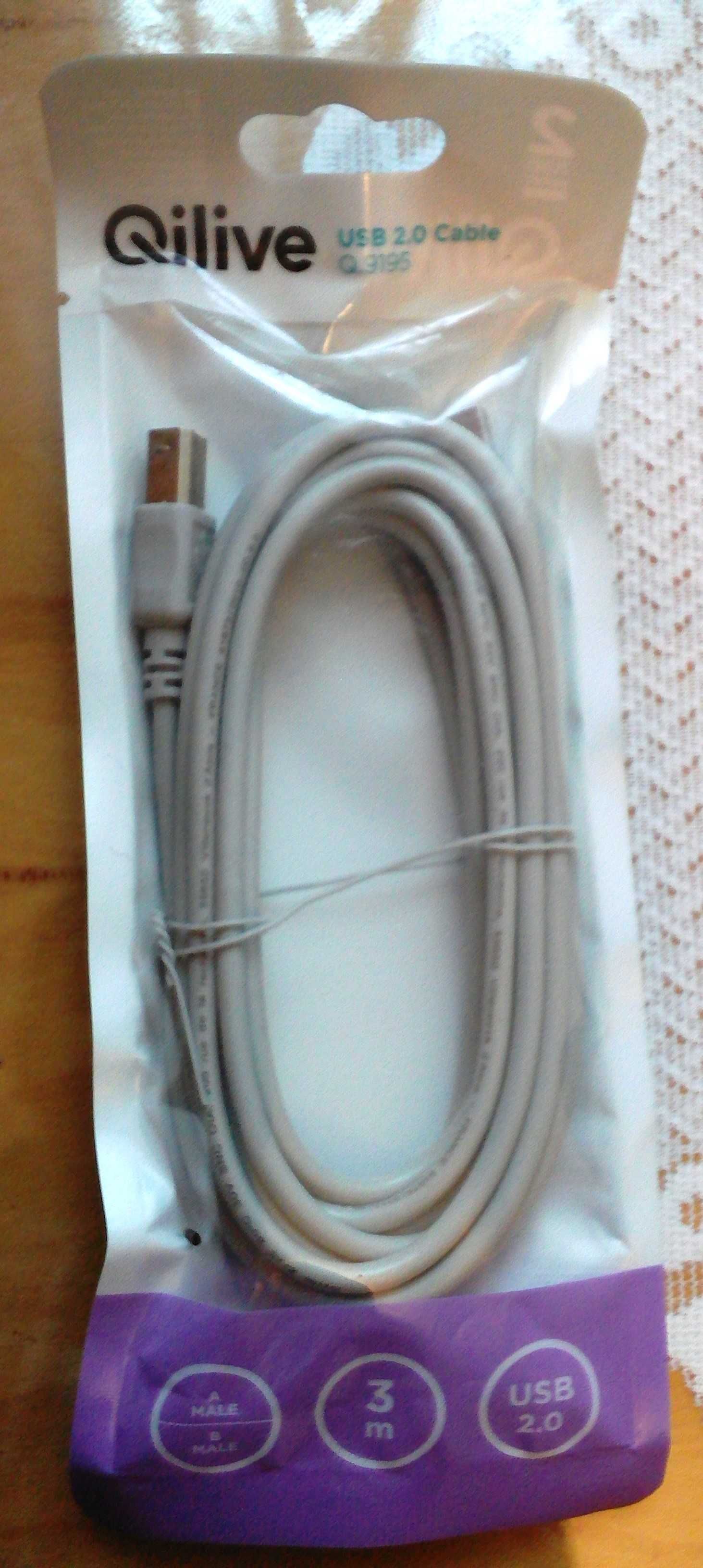 Kabel Usb 2.0 Typ A Usb Typ B, 3 metry, Qilive Q.9195