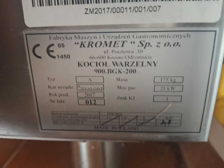 Kocioł warzelni 200l gazowy idealny