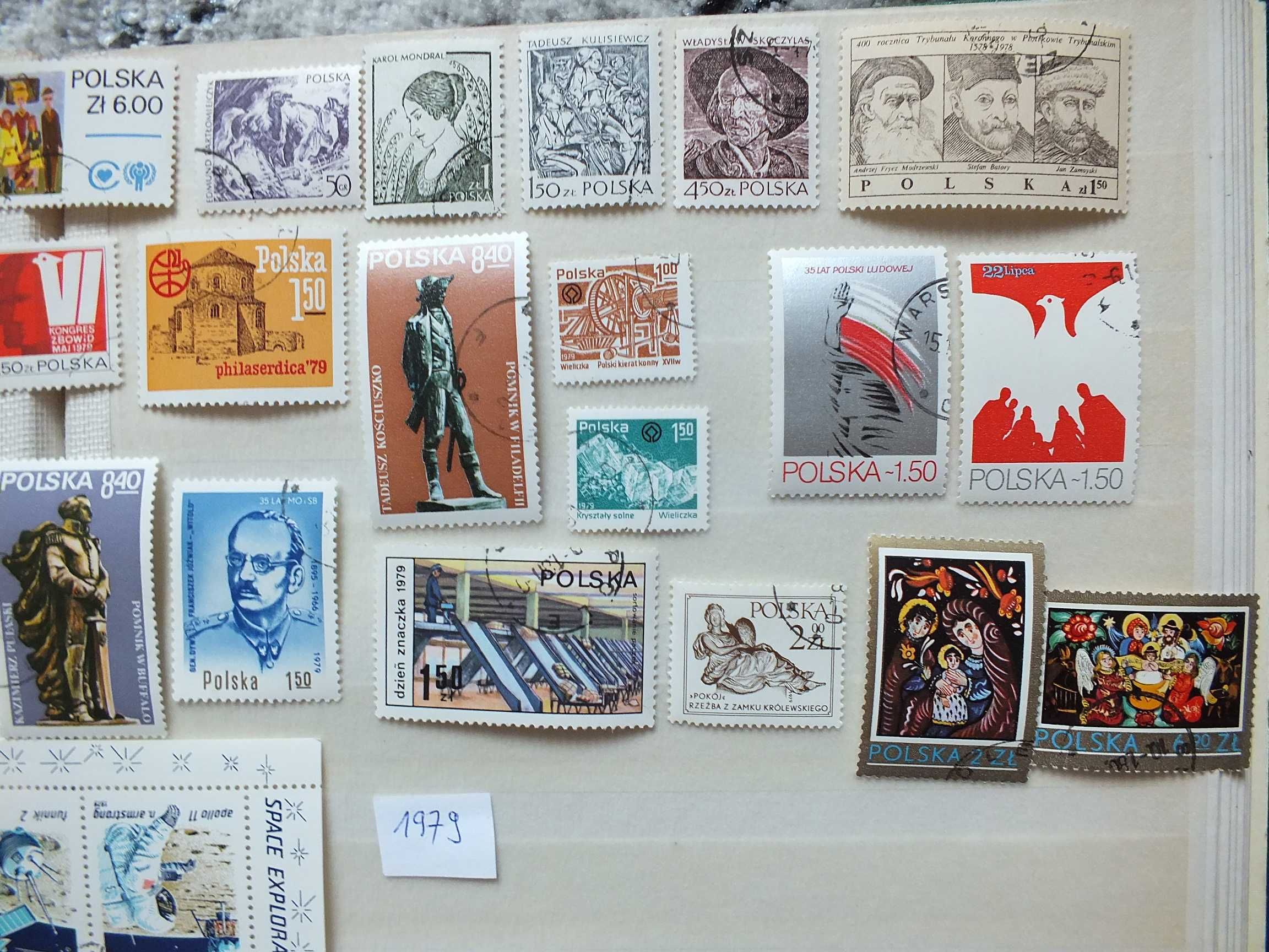 zestaw 36szt. znaczki,blok 1979r., Polska PRL kasowane,pełny klej