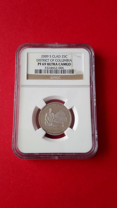 moneta 2009 USA 25c District of Columbia PF 69 ultra cameo NGC