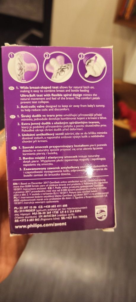 Nowa Butelka Philips Avent Natural 0+ 125 ML