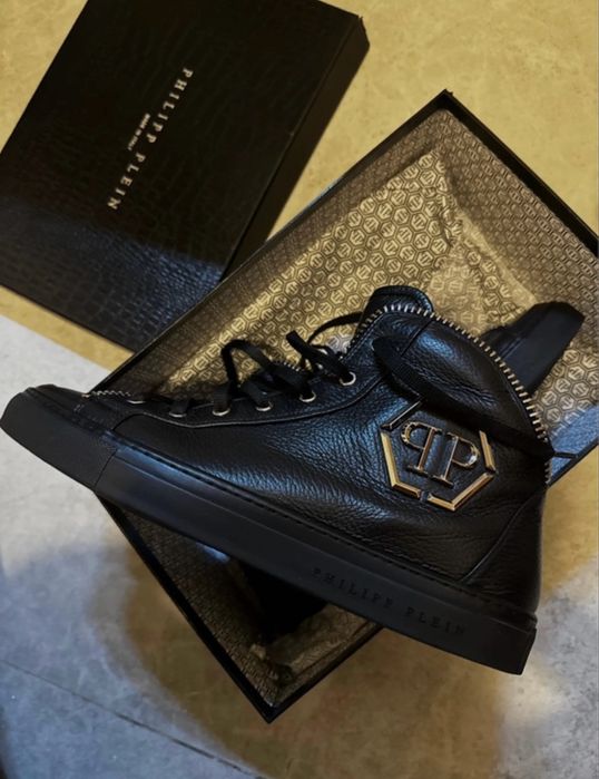 Philipp plein buty czarne trampki rozmiar 44 nowe 100% oryginalne 29cm