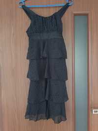 Sukienka z falbankami w kropki, rozmiar 128/134