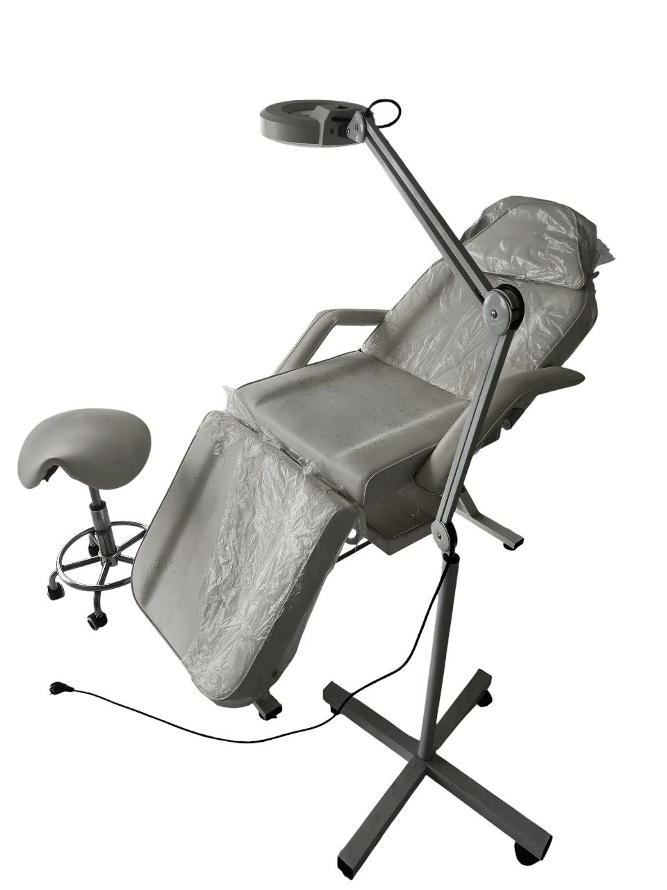 Komplet - zestaw kosmetyczny- fotel, lampa, krzesło