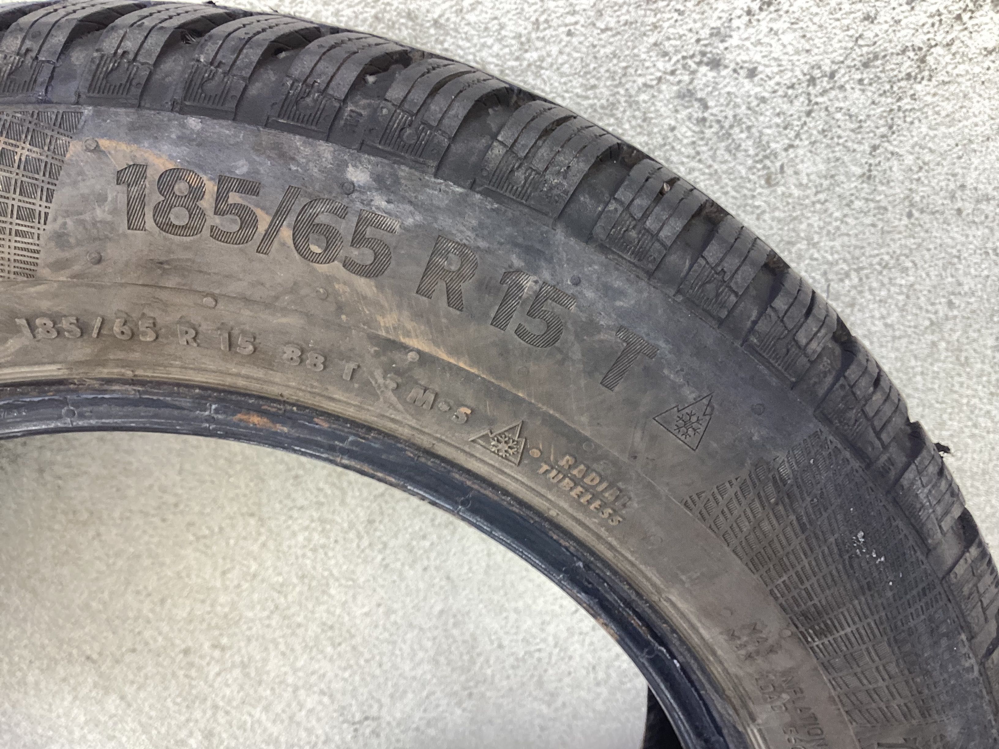 CONTINENTAL 185/65r15 2szt  opony zima zimowe 6.5mm 2020r