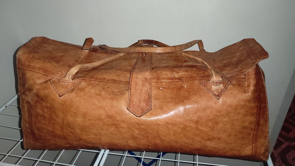 Сумка саквояж вінтажна шкіра 75*32*30 1970 років
