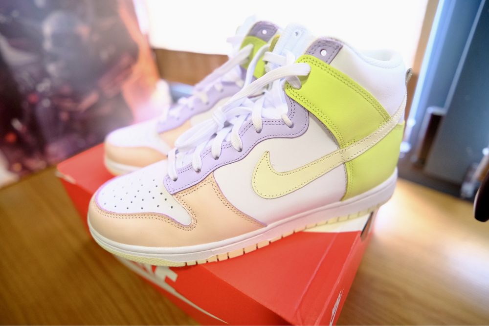 Nike Dunk High - White/Cashmere/Lemon Twist (27см)(орігінал)