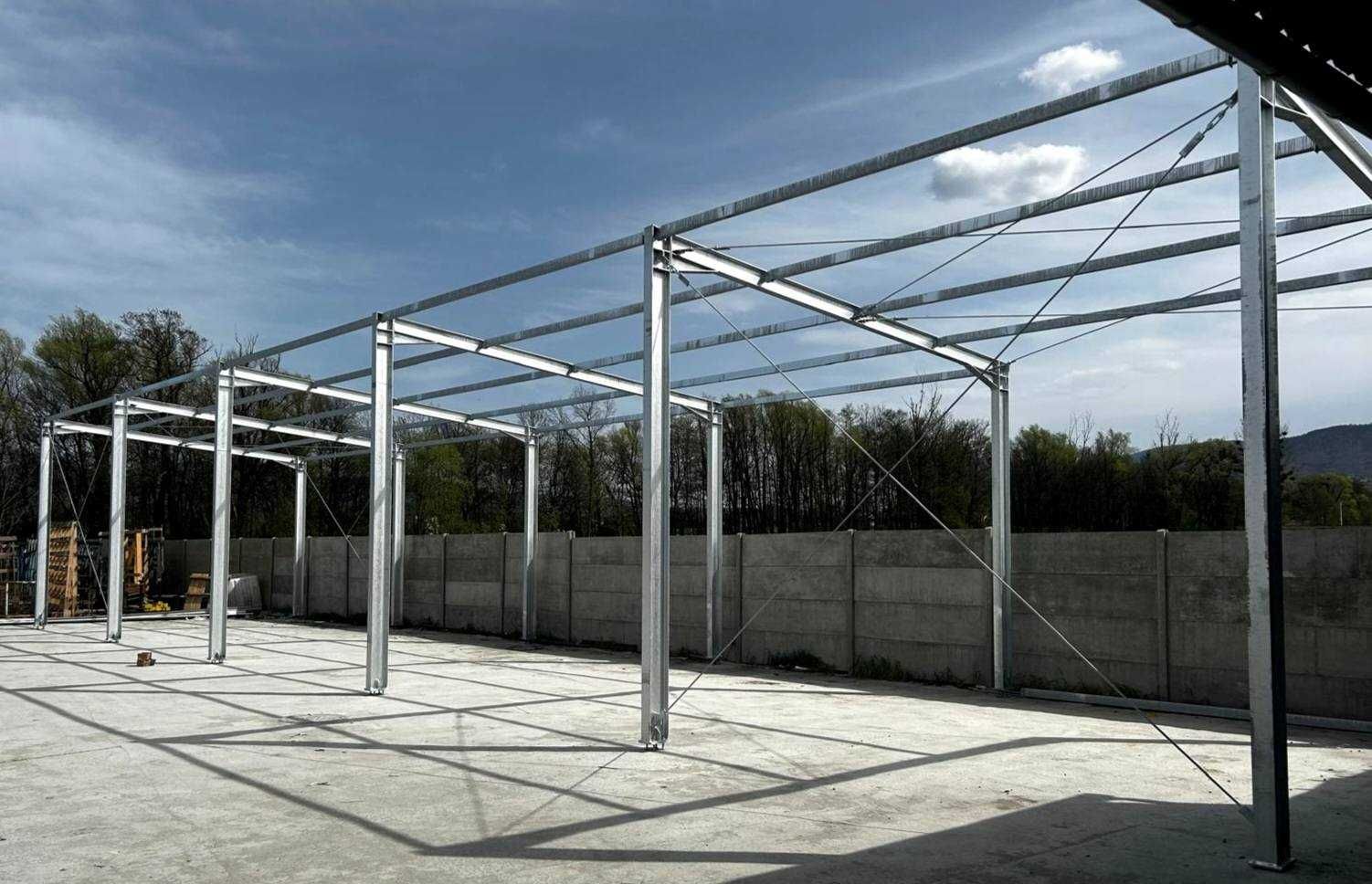 Konstrukcja stalowa 25m x 6m 150m2 Wiata rolnicza bez pozwolenia Nowa