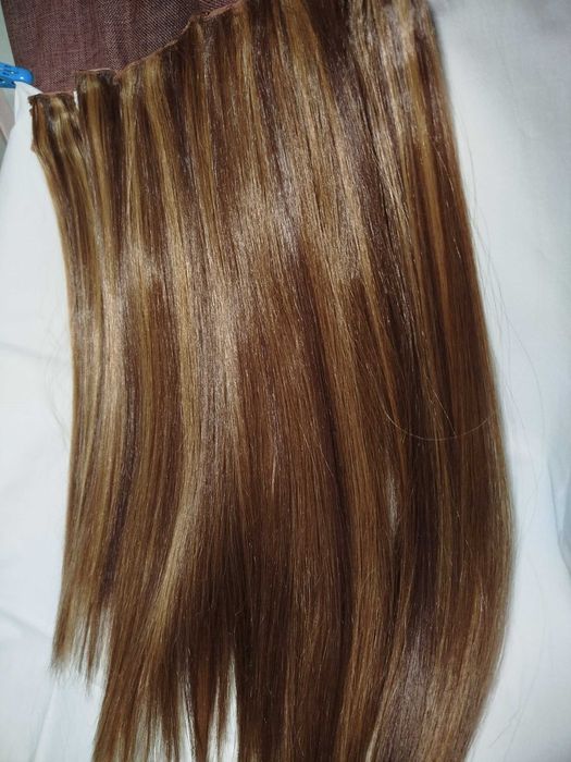 Треси Волося на Заколках Накладні Пряді Конеколон Нарощення Волосся