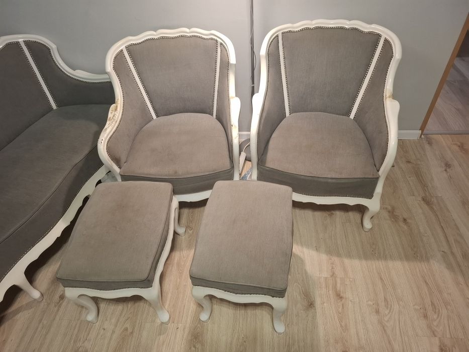 Zestaw 2 fotele 2  pufy i 2 fotele