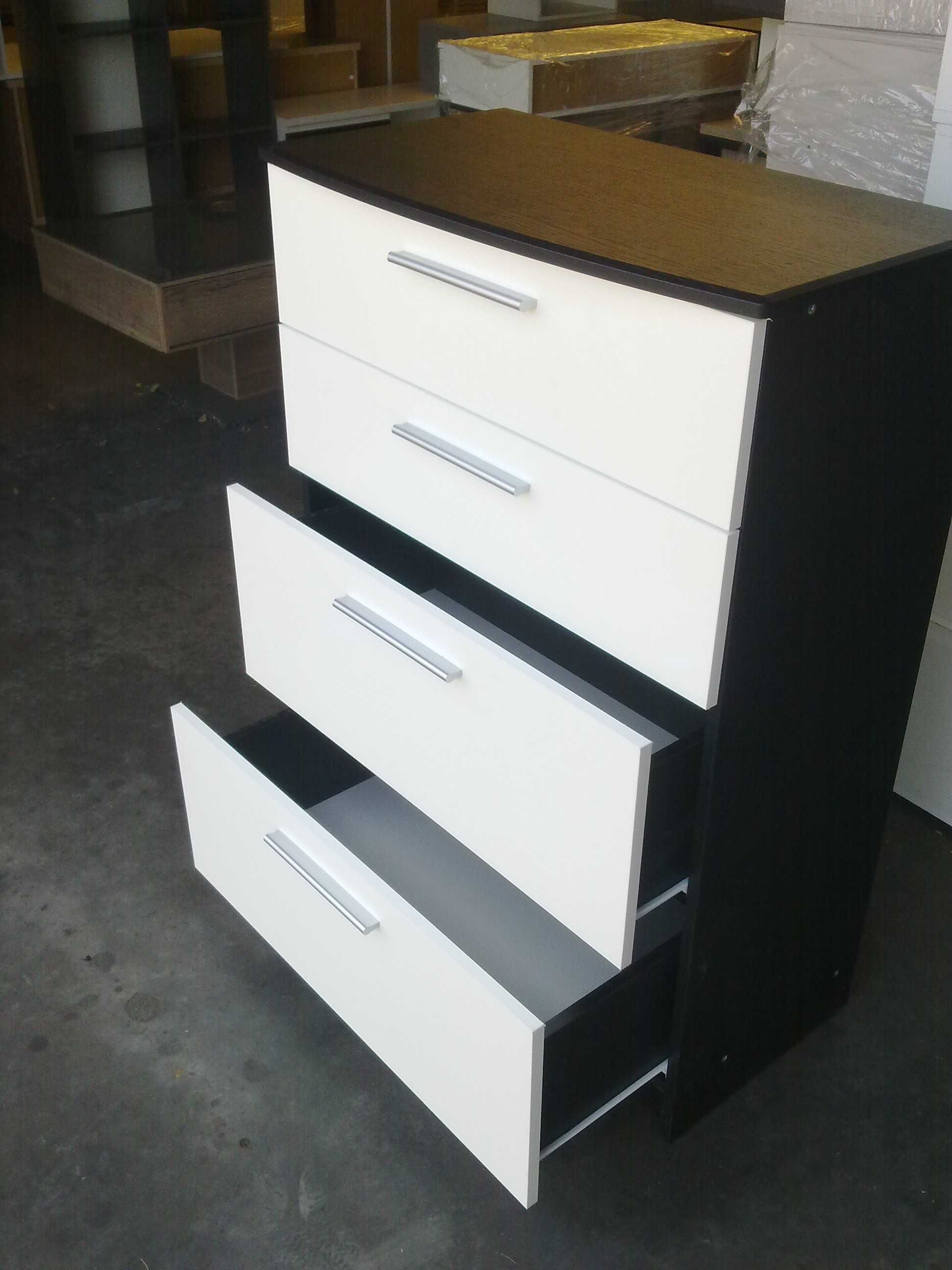 Komoda 78x108x42 (fronty biały połysk) Nowa