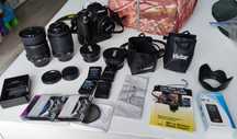 Nikon D3200 mega zestaw, 3 obiektywy, 4 baterie, filtry UV, pilot