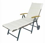 Leżak ogrodowy z poduszką Do 180 kg Outsunny rattan i aluminium