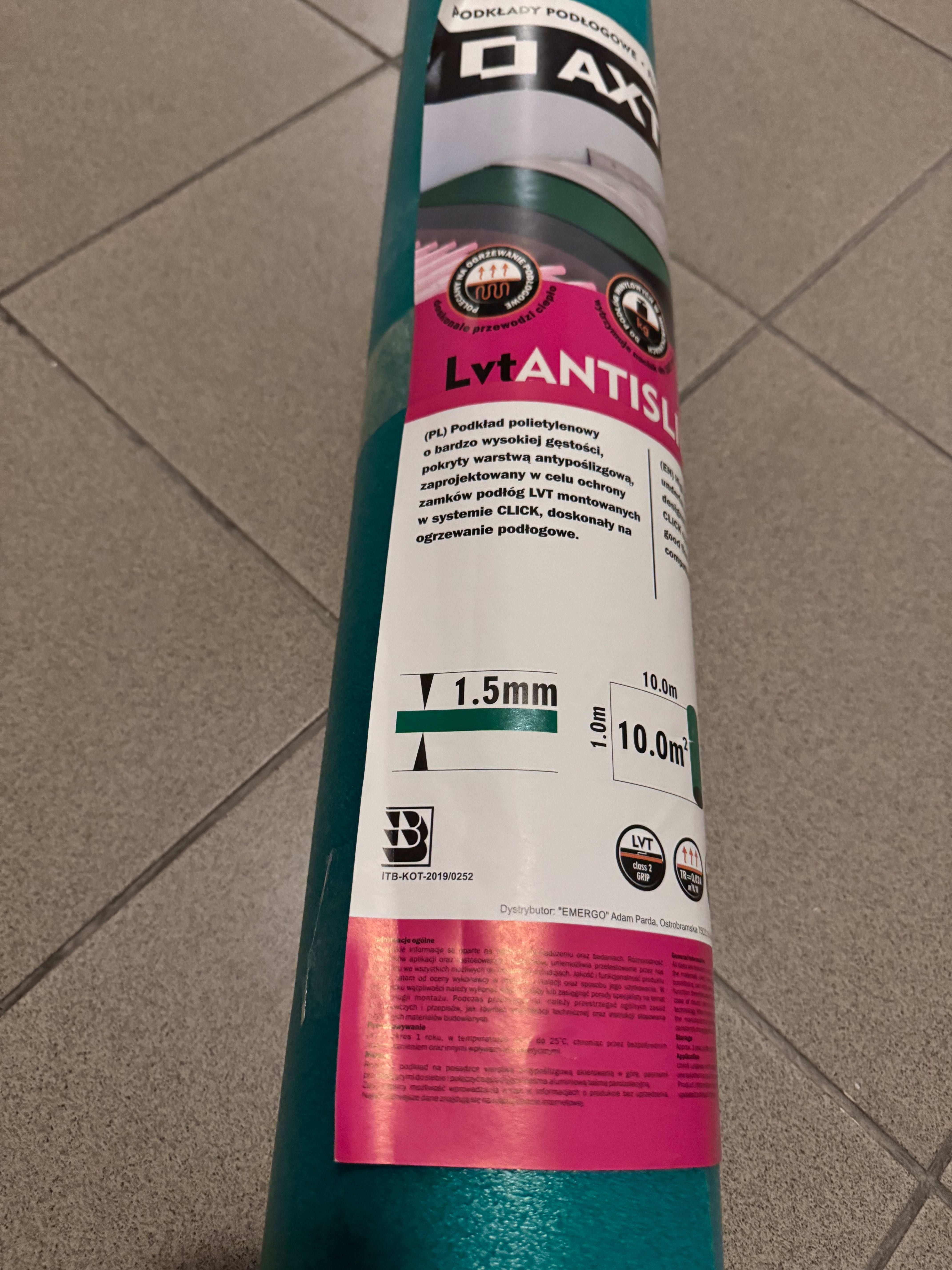 Podkład podłogowy LVT Antyslip max 1.5 mm 10m2 Axton
