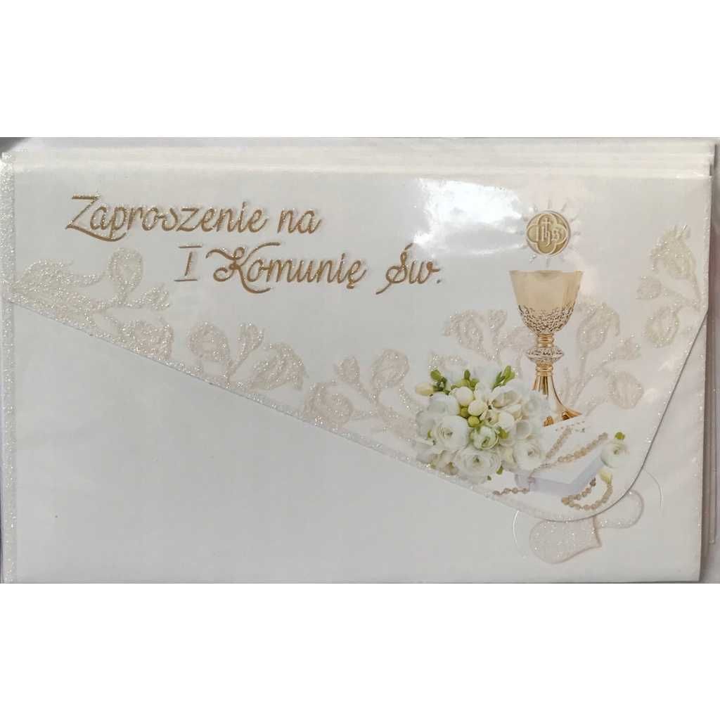 Zaproszenie na I Komunię Świętą eleganckie 10sztuk