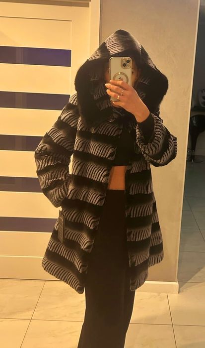 Futro naturalne szynszyl plus norka rozm S M do L