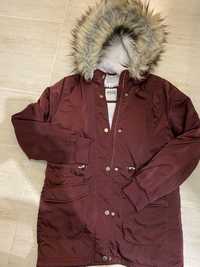 Bordowa zimowa kurtka H&M 158