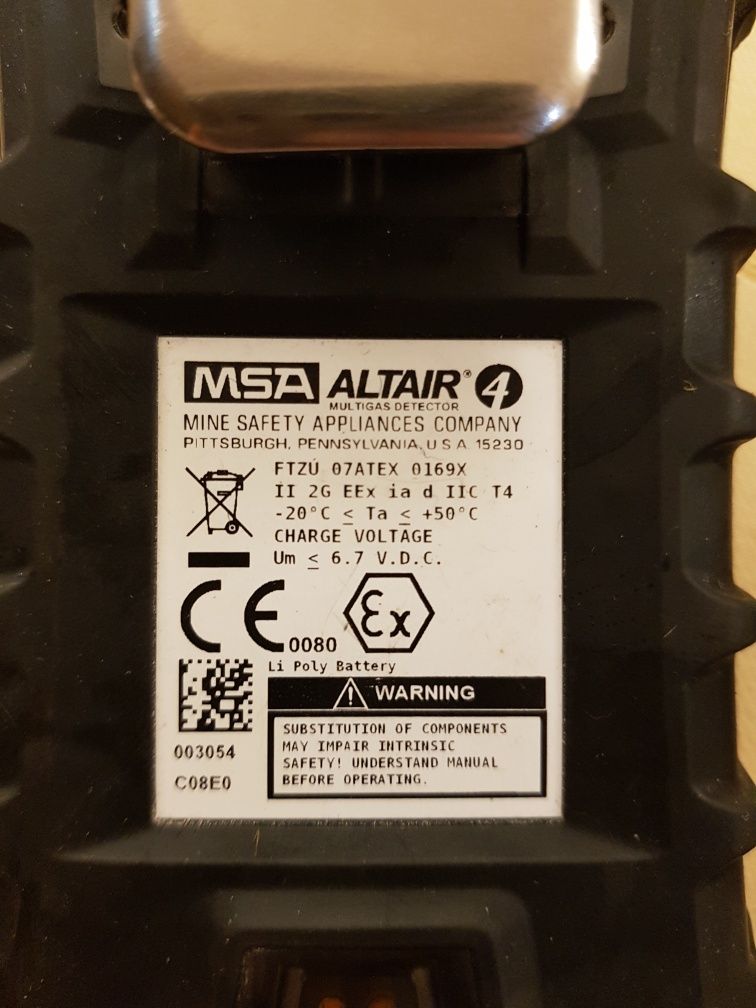 Detektor wielogazowy MSA model Altair 4 - czterogazowy CH4/CO/H2S/O2