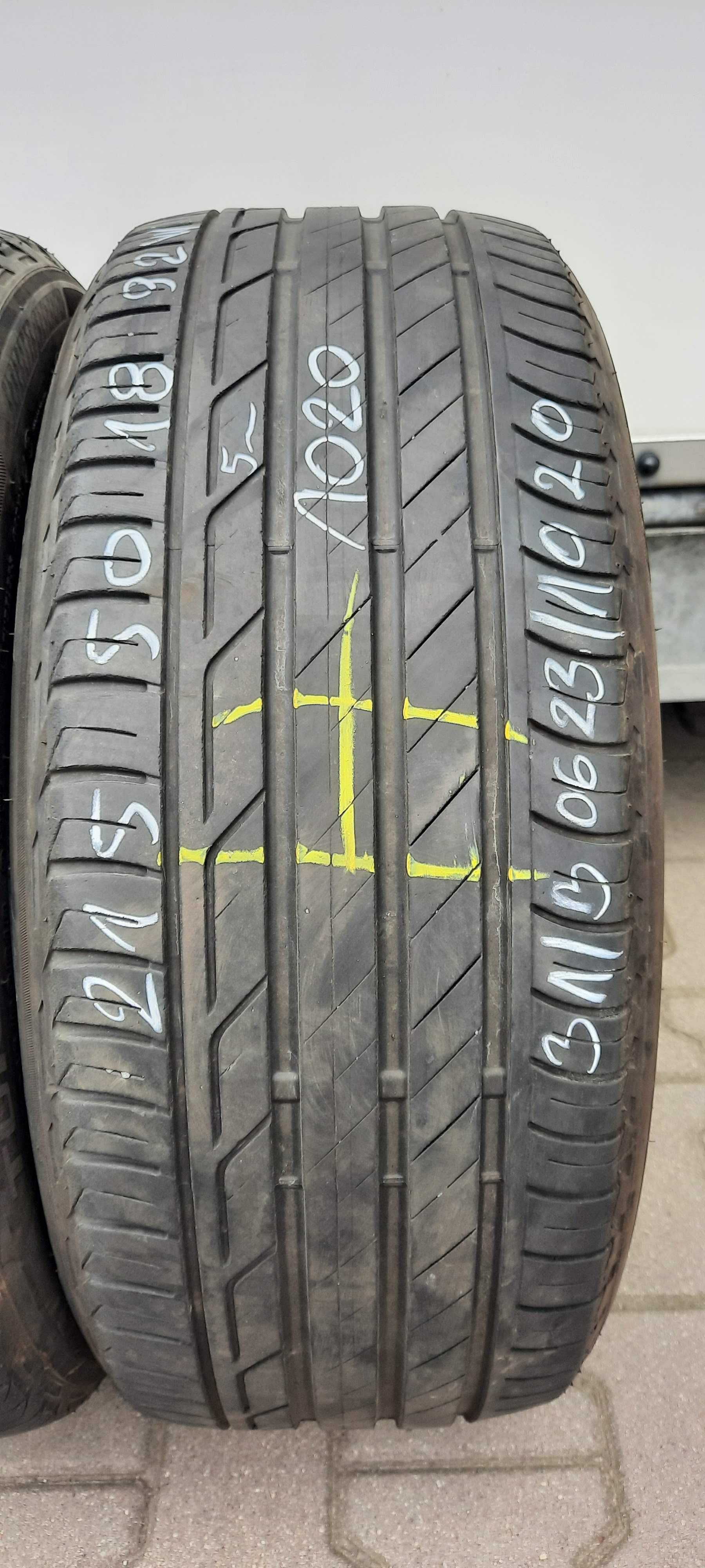 2szt. opony letnie używane 215/50R18 Bridgestone Turanza T001 W-wa
