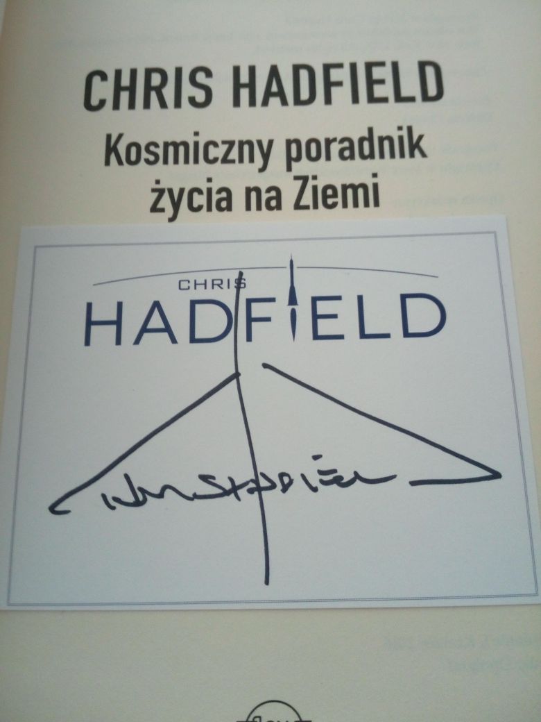 Autograf  podpis Chris Hadfield astronauta NASA jedyny taki w PL!
