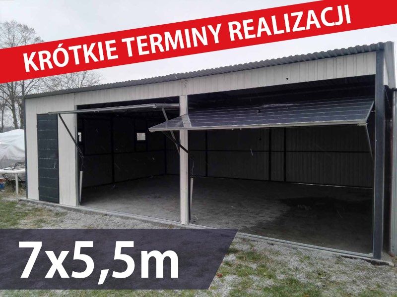 Garaż blaszany 7x5.5m ,garaże blaszane , blaszaki,wiaty,hale