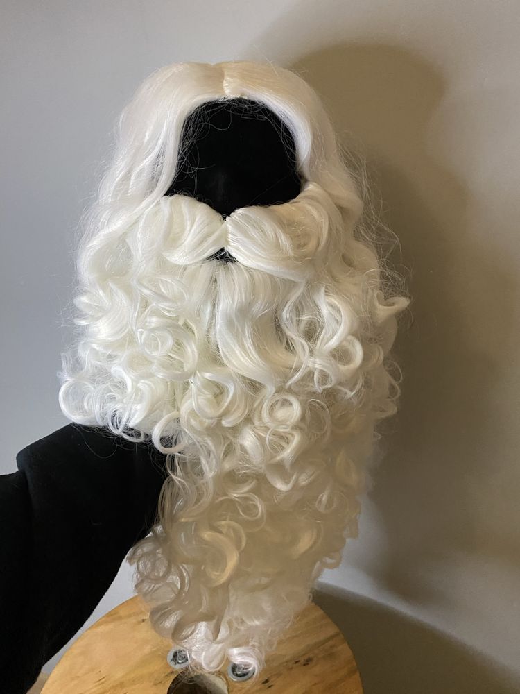 Broda i włosy białe strój Św. Mikołaja cosplay Gandalf LOTR