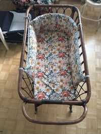 Kołyska łóżeczko niemowlęce rattan vintage Franzo Rattan