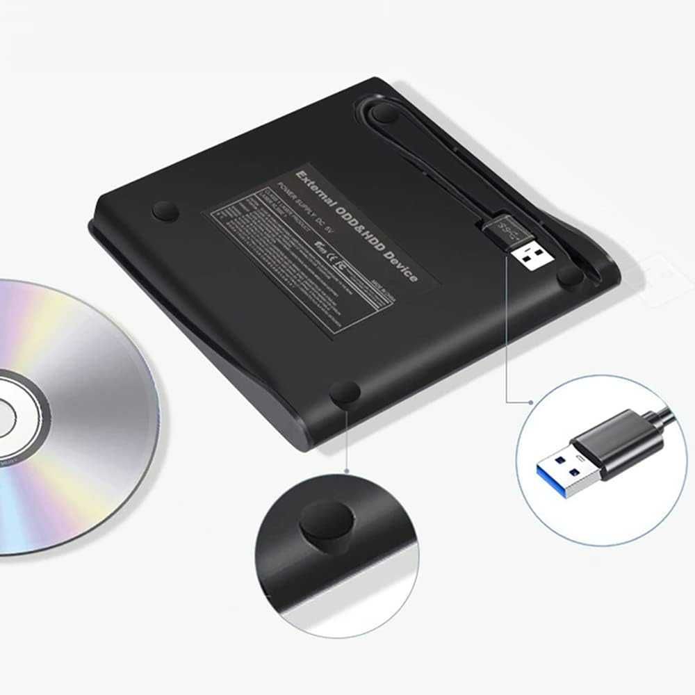 Зовнішній CD-DVD-привід Retoo з USB 3.0 A/B Slim Superdrive