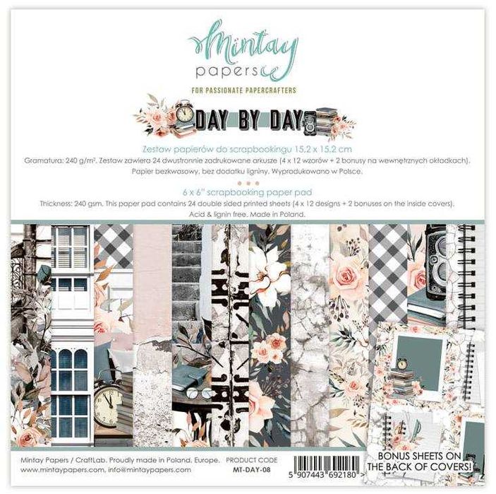 Zestaw papierów do scrapbookingu Mintay 15x15cm - Day by Day - NOWY