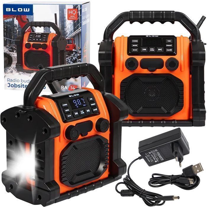 Radio budowlane przenośne BLOW RA14 AM/FM Bluetooth USB AUX SD 77-552#