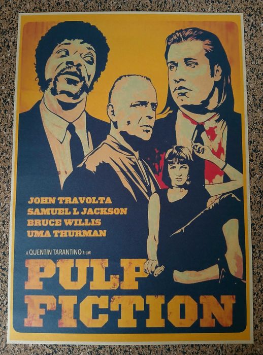 Poster - "Pulp Fiction" a Tarantino film (papel kraft, formato A3)