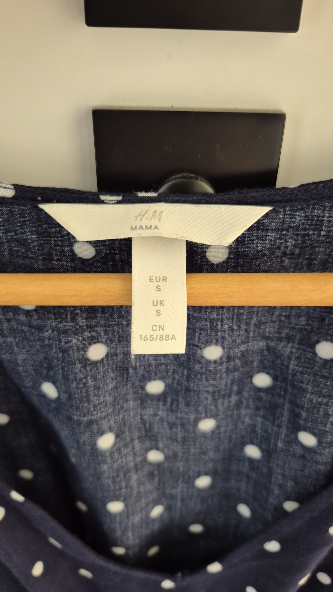Granatowa sukienka w groszki H&M mama rozmiar S