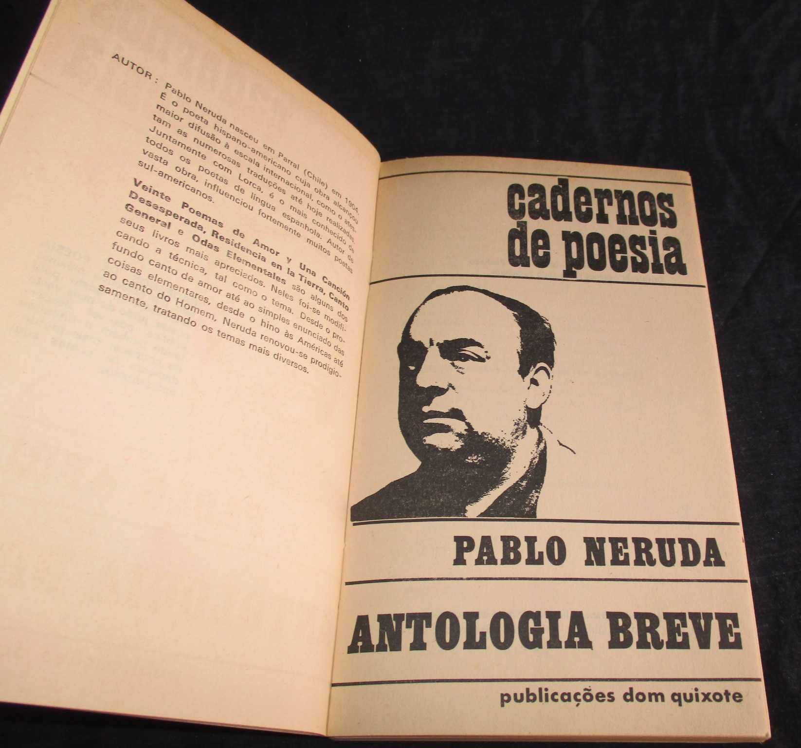 Livro Antologia Breve Pablo Neruda Cadernos de Poesia 1ª edição