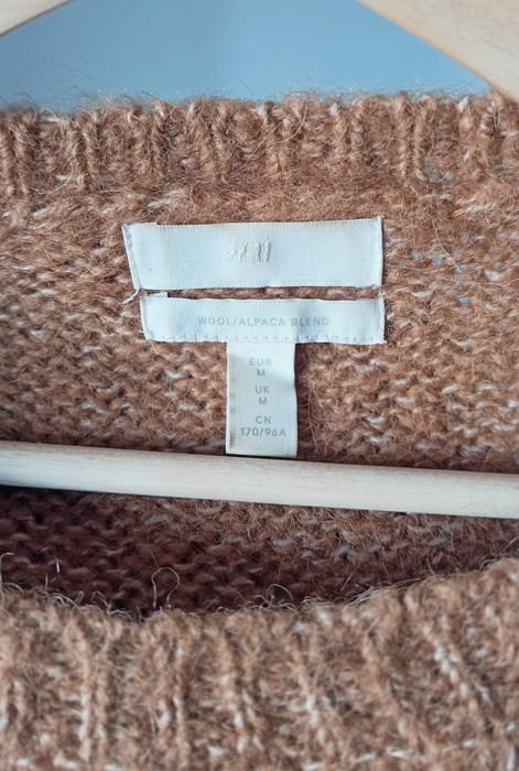 Wełniany sweter H&M oversize wełna alpaka