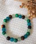 Pulseira de pedra de olho de tigre com malaquite