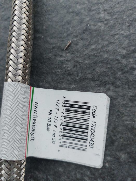 Wężyk w oplocie, stal nierdzewna nowe